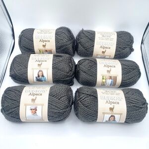 6 Skeins Bernat ALPACA Yarn Dark Gray Charcoal STONE 93045 Acrylic Alpaca 3.5oz